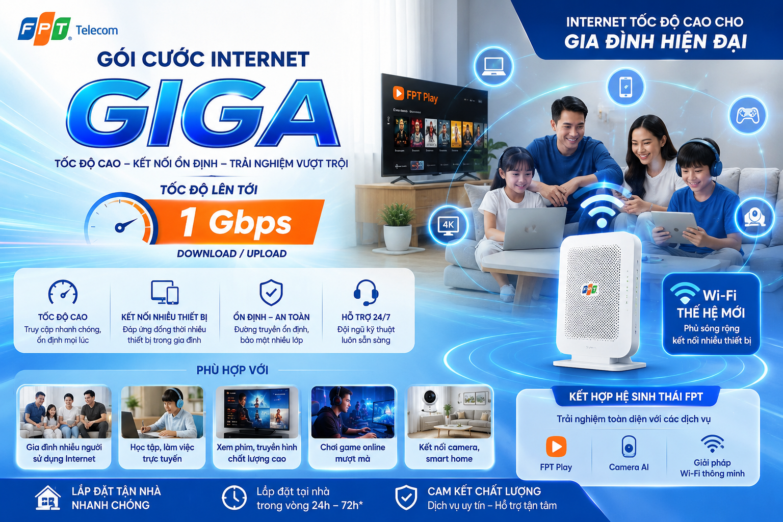 Gói cước internet Meta 1Gbps / 1Gbps giá : 295.000 vnđ /tháng